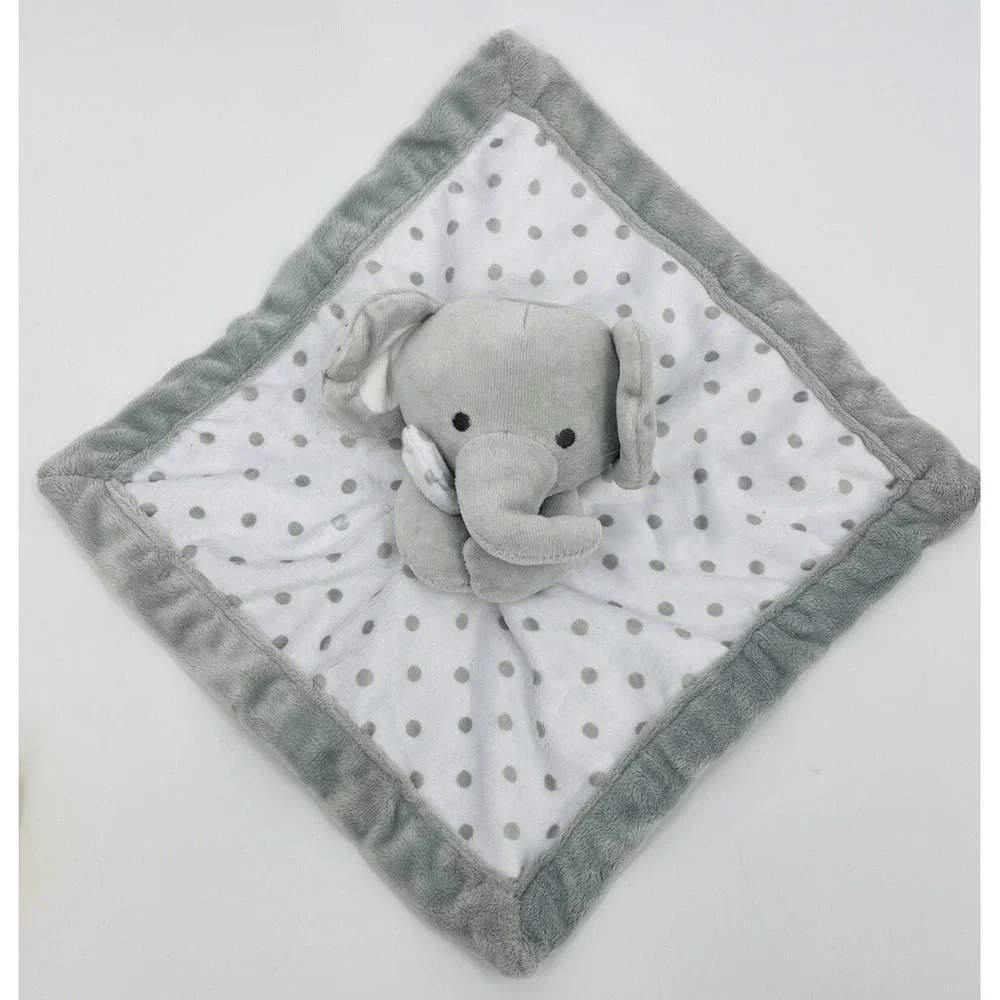 Falls Creek Baby Elephant Lovey Gray Plush Rattle Security Blanket 11 x 11